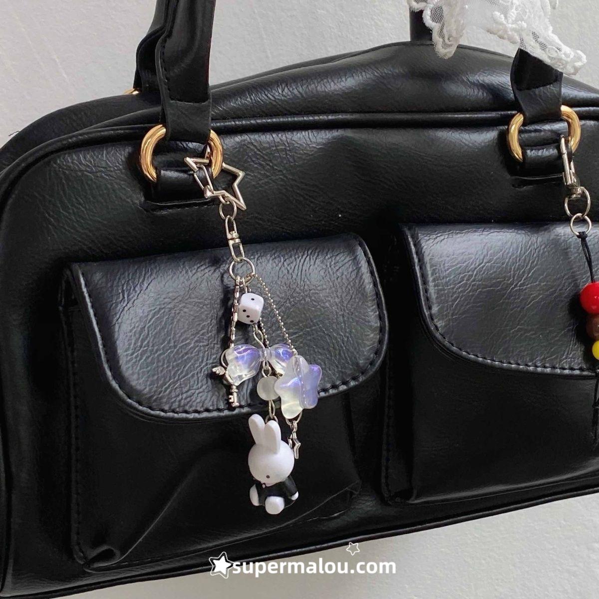 Black And Pink Miffy Keychain Bag Pendant