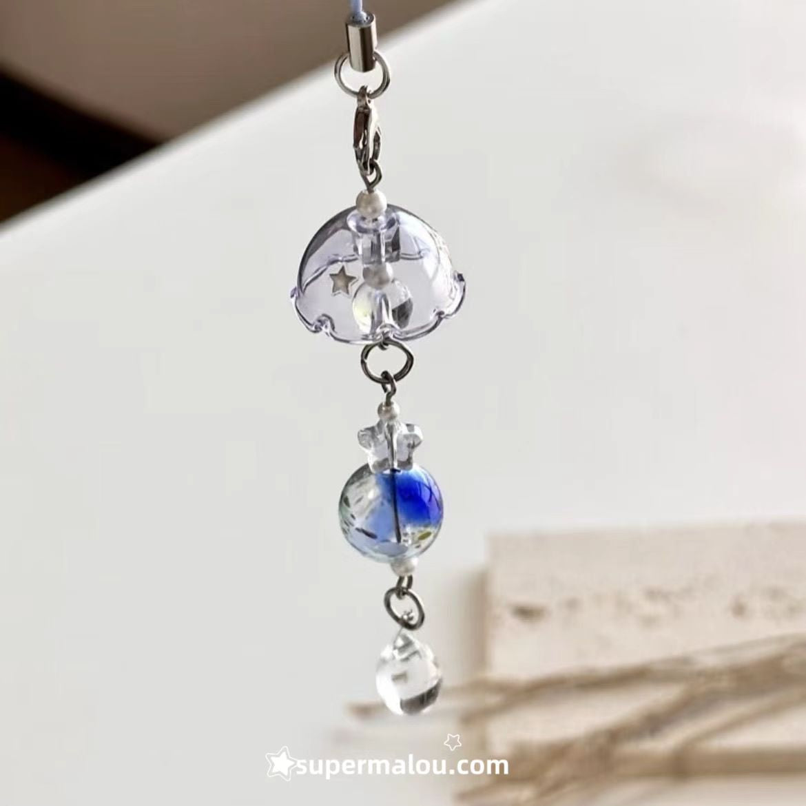Blue Planet Wind Chime Phone Chain