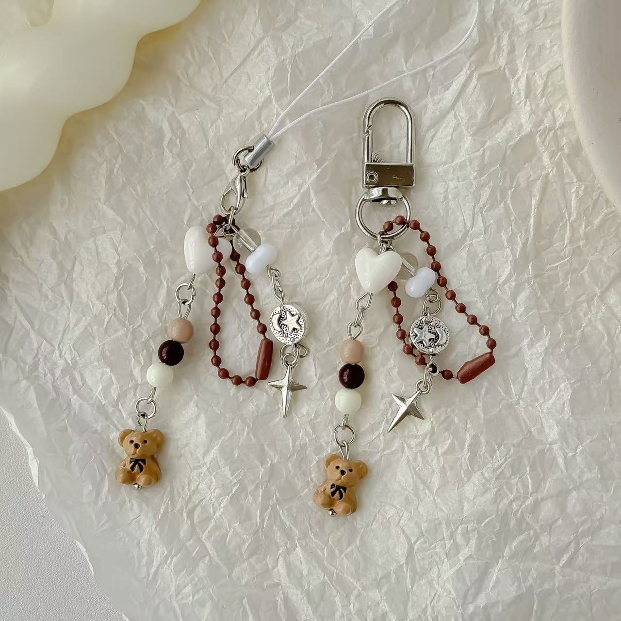 Brown Bear Phone Chain Keychain