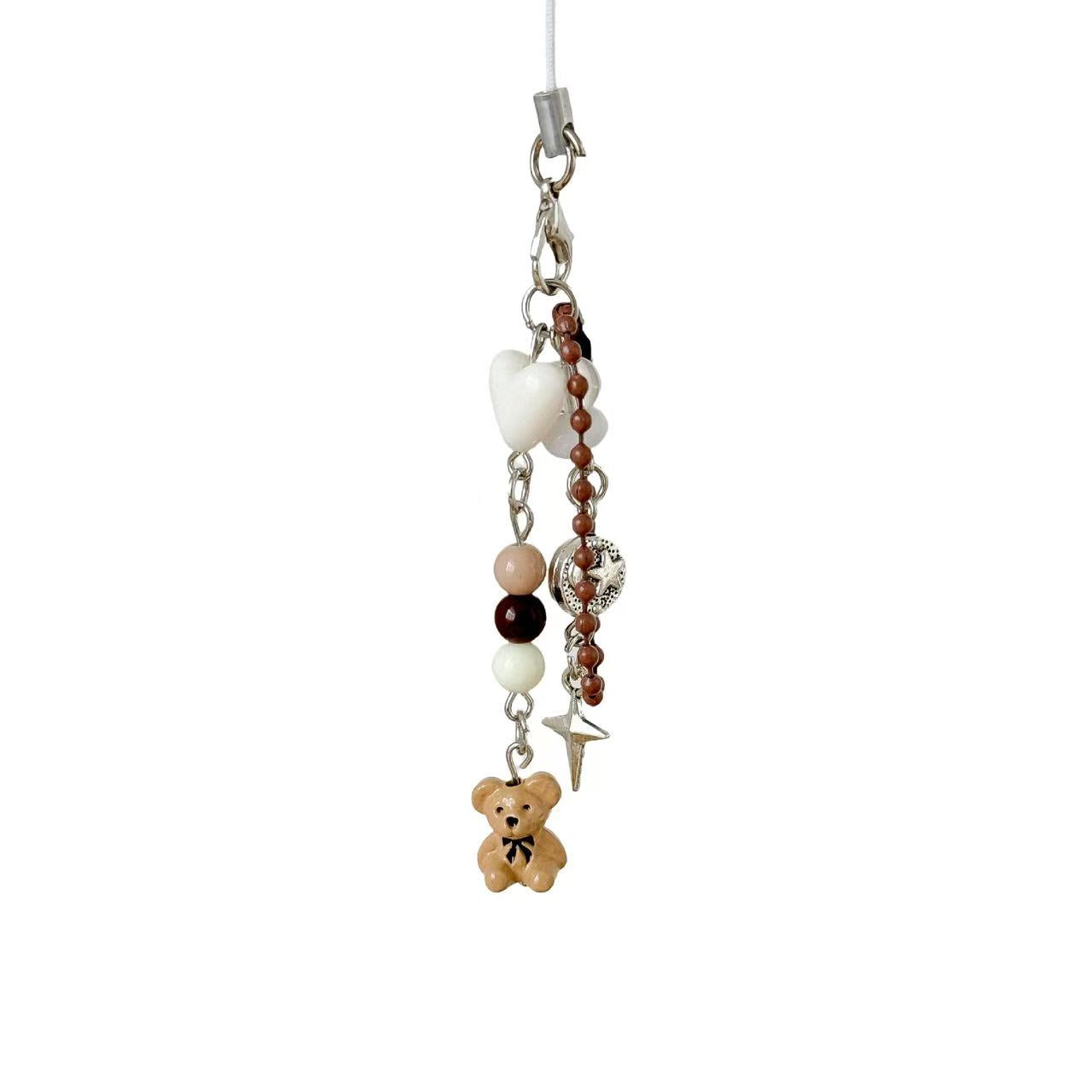 Brown Bear Phone Chain Keychain
