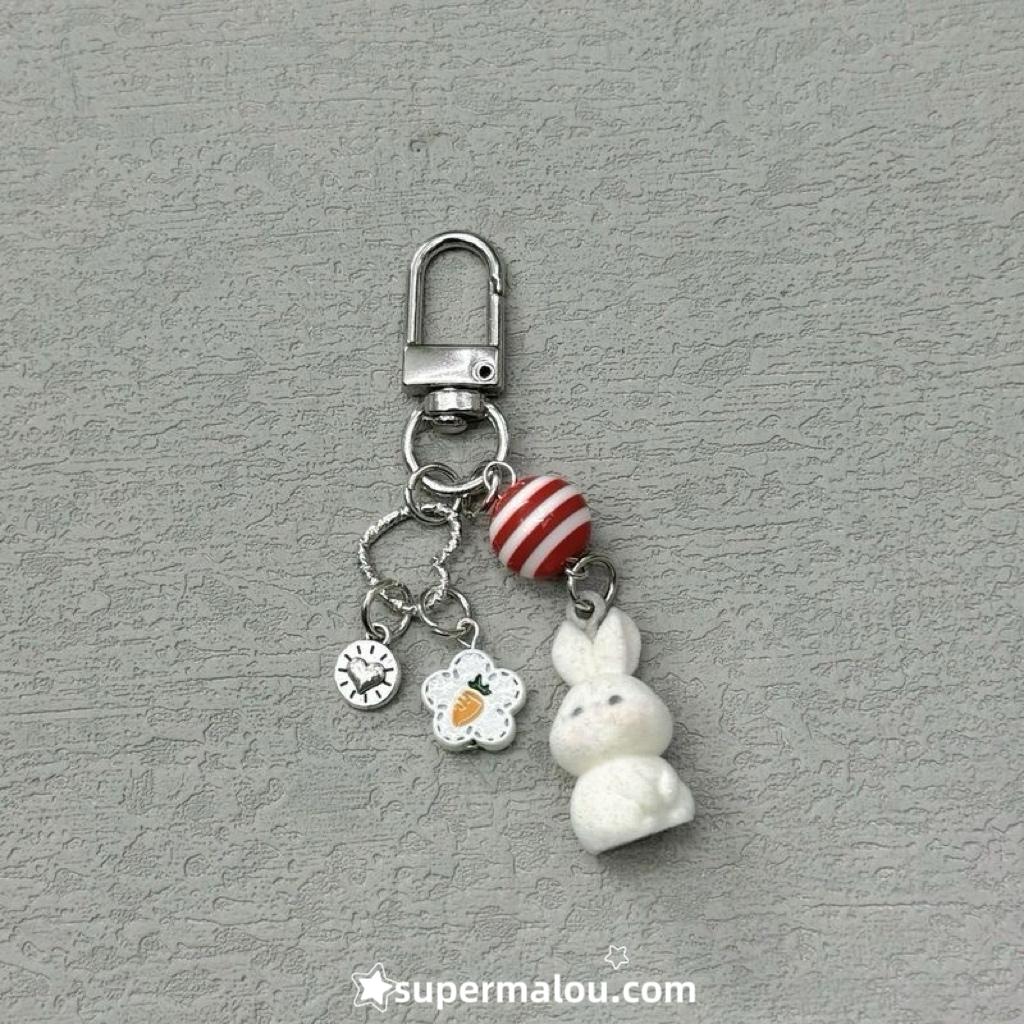 Cartoon Bunny Plush Keychain