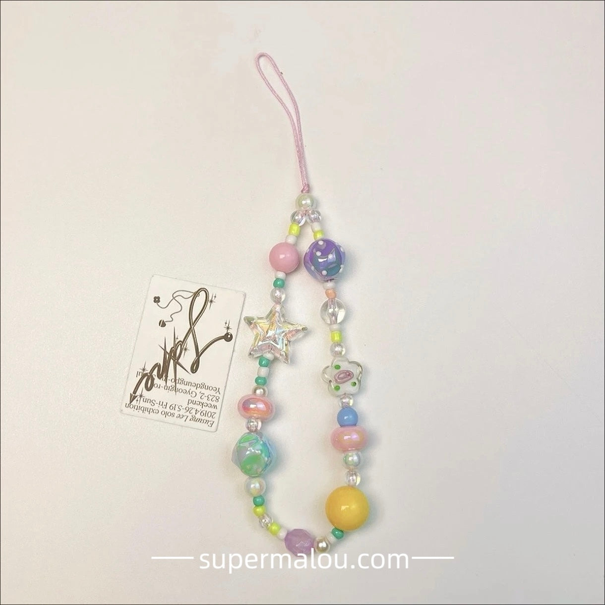 Cartoon Colorful Macaron Dopamine With Transparent Star Phone Chain