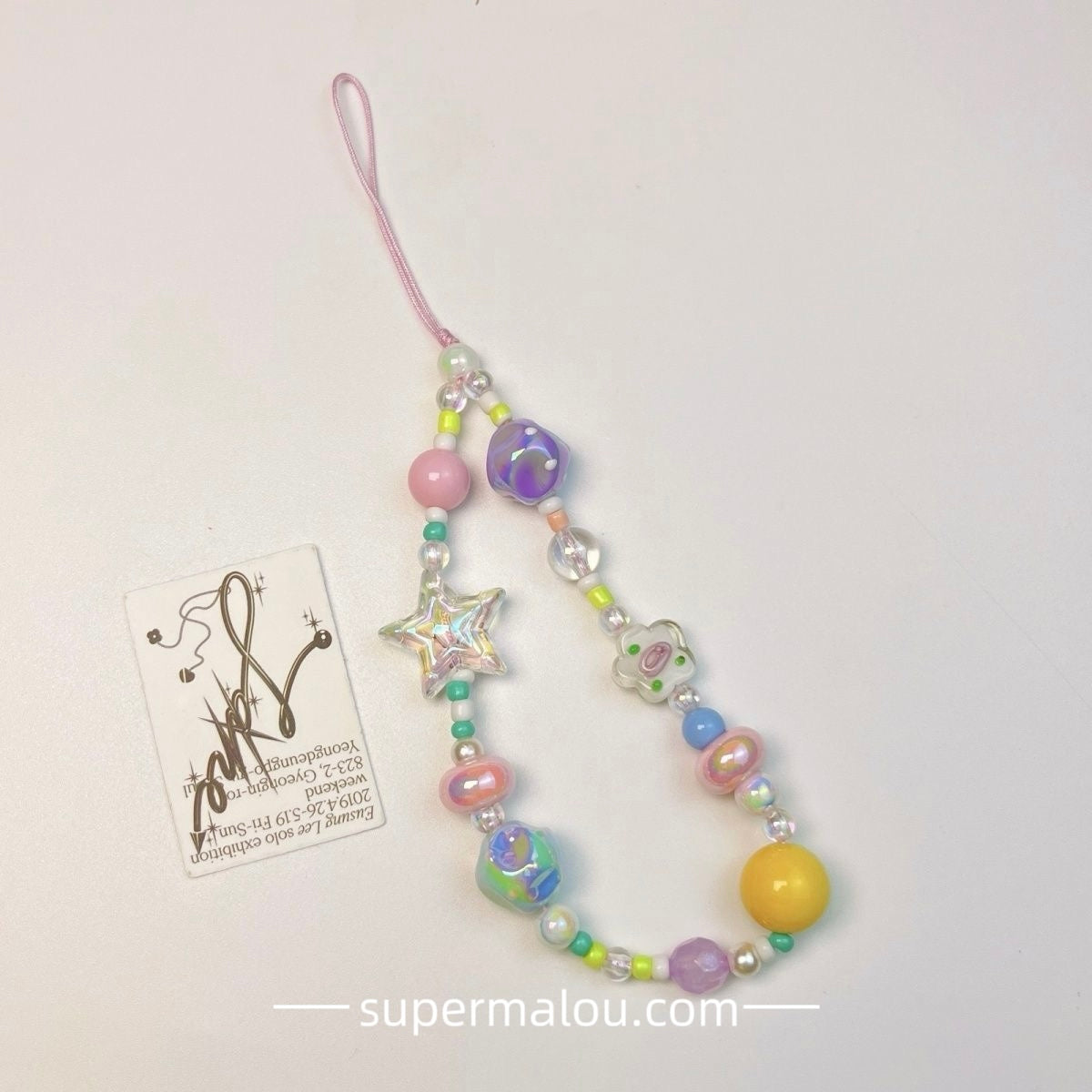 Cartoon Colorful Macaron Dopamine With Transparent Star Phone Chain