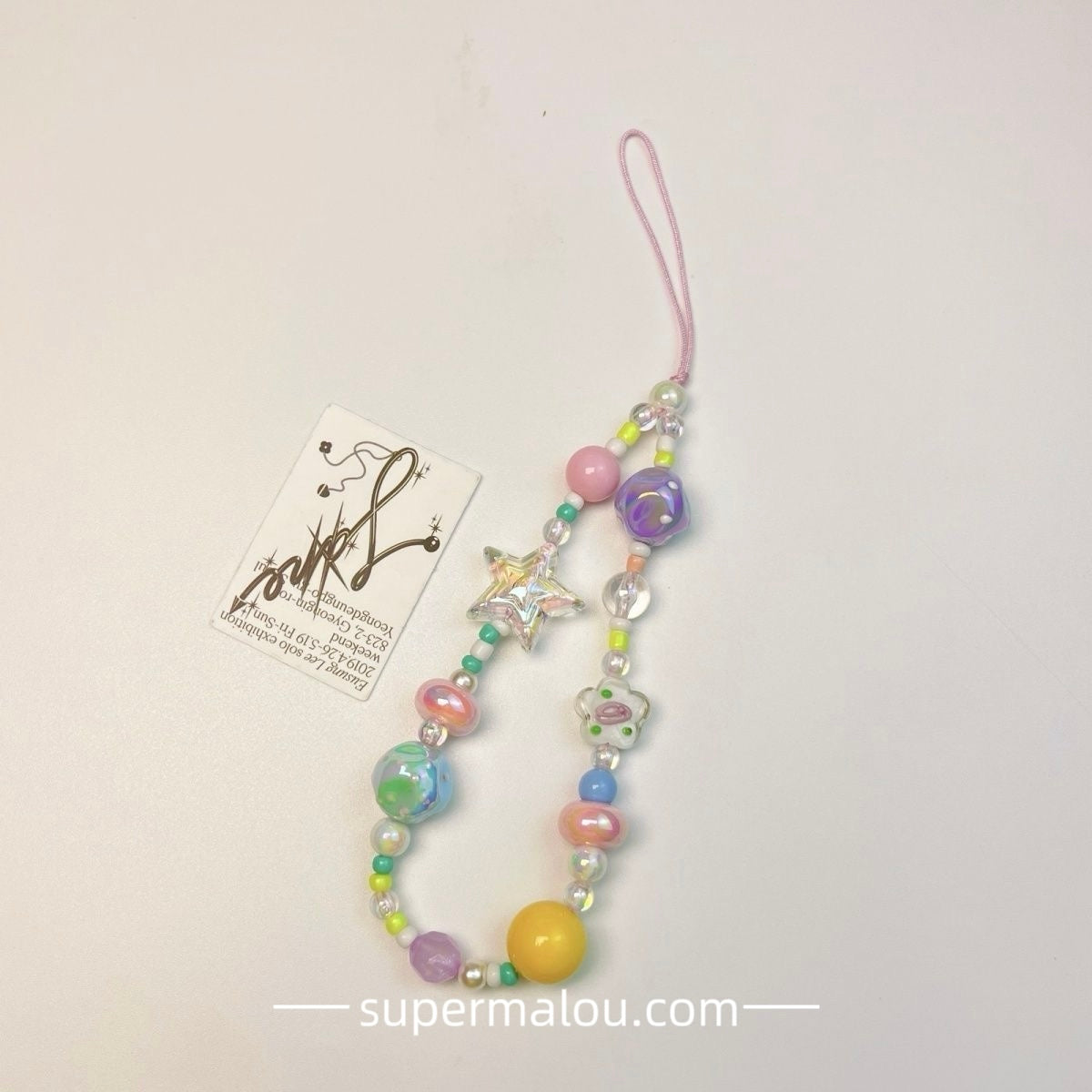 Cartoon Colorful Macaron Dopamine With Transparent Star Phone Chain