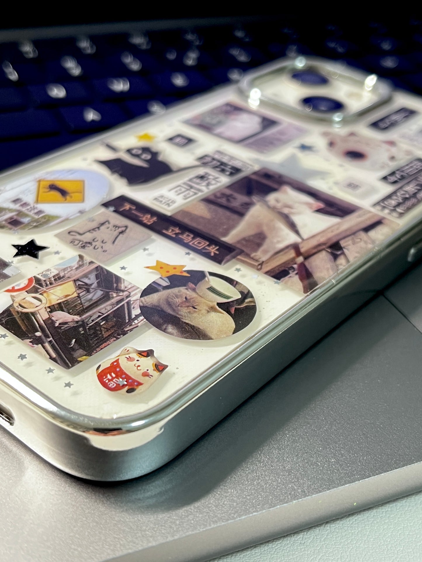 Cat Themed Handmade Sticker Phone Case Samsung Case