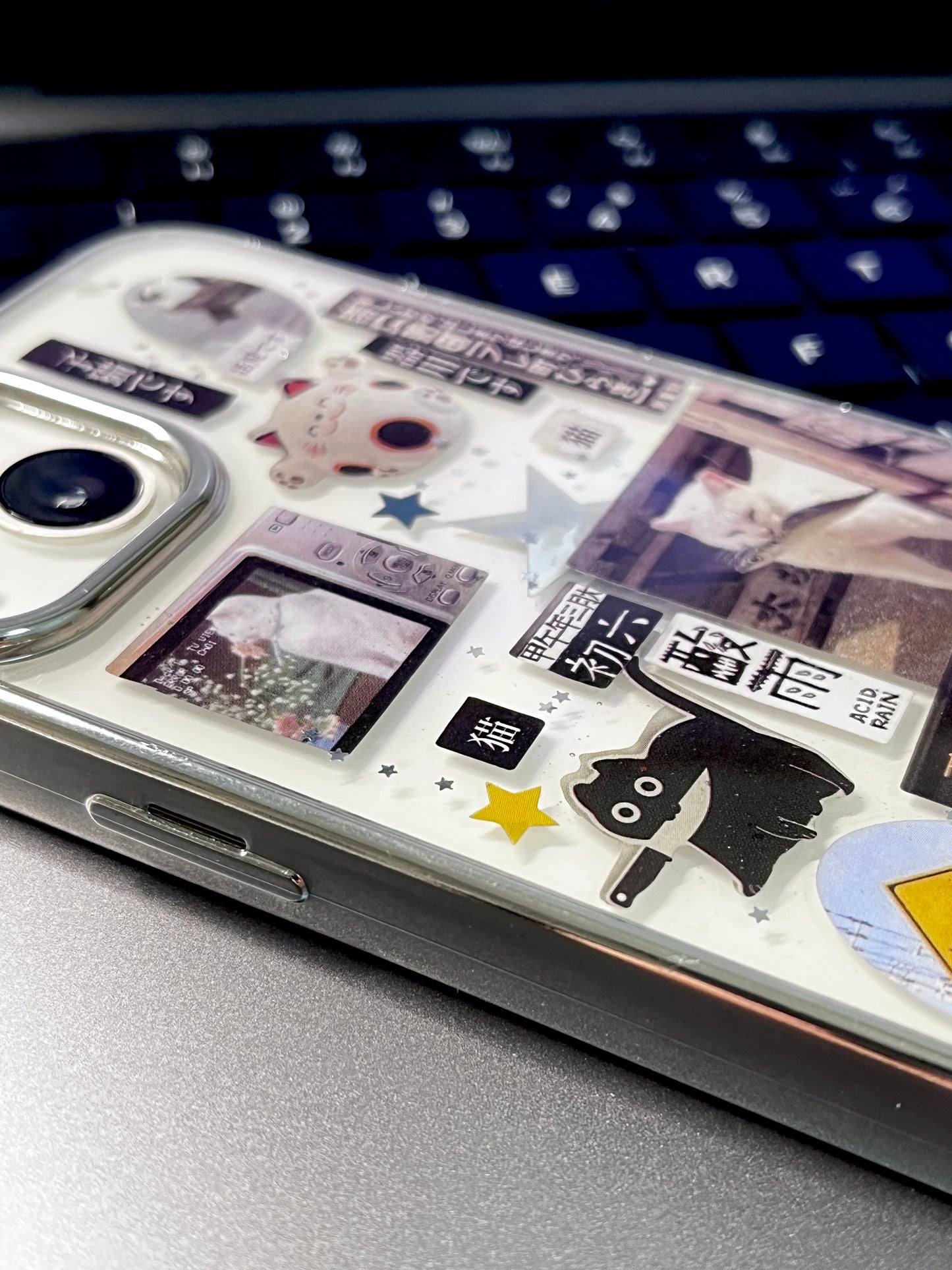 Cat Themed Handmade Sticker Phone Case Samsung Case