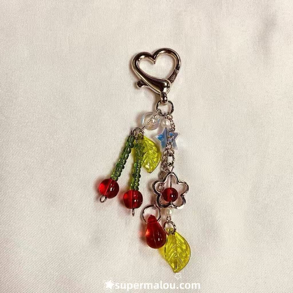 Cherry Spider Star Phone Chain Keychain