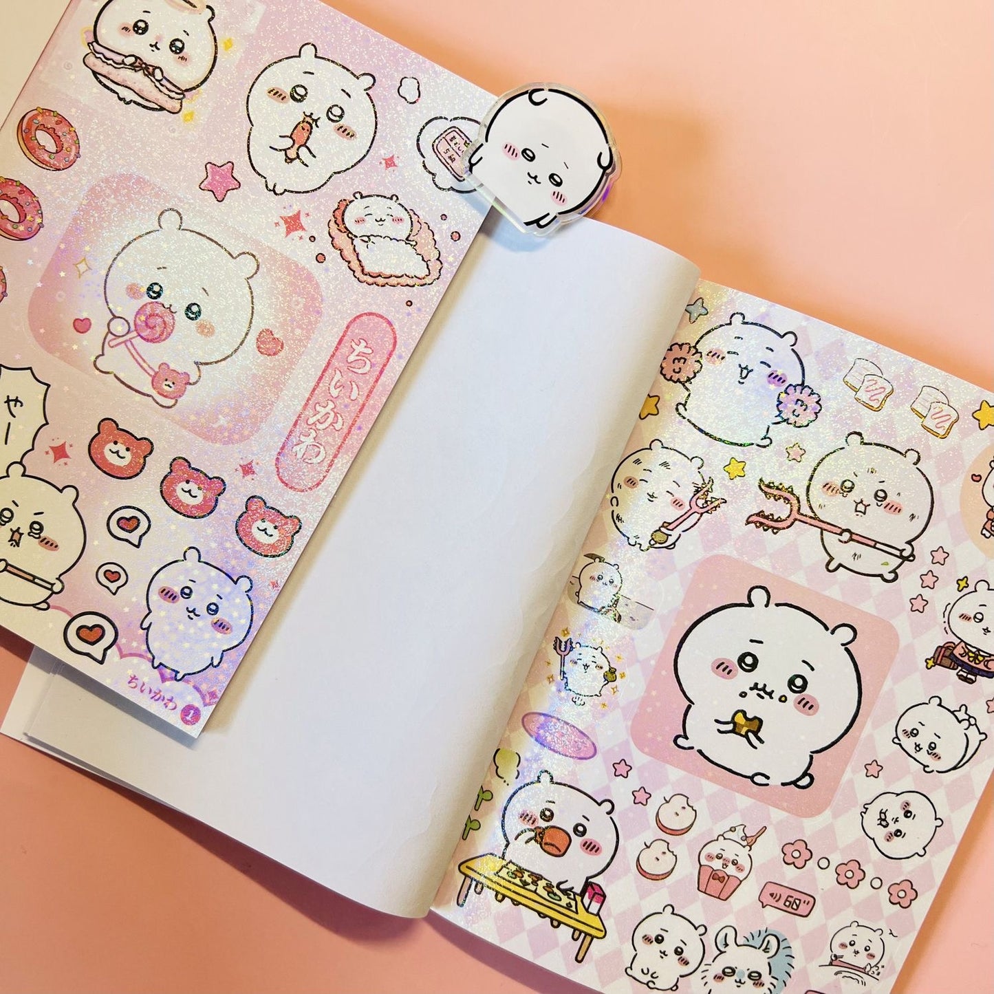 Chiikawa Cute Cartoon Laser Sticker Book Set of 4