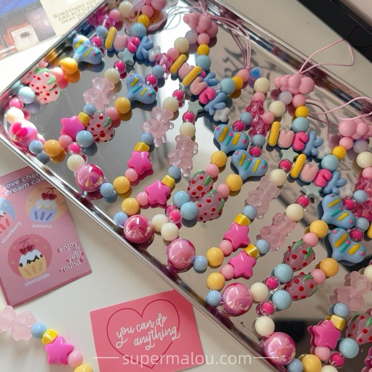 Lucky Macaroon Star DIY Beads Phone Chain