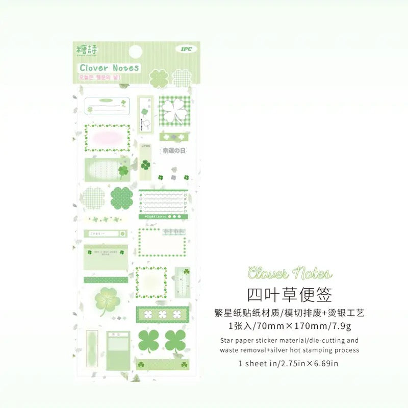 Clover Japanese Handheld Decoration Material Stickers