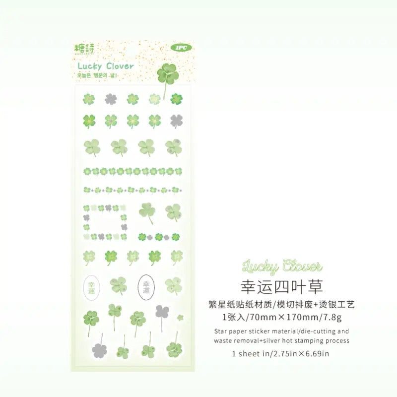 Clover Japanese Handheld Decoration Material Stickers