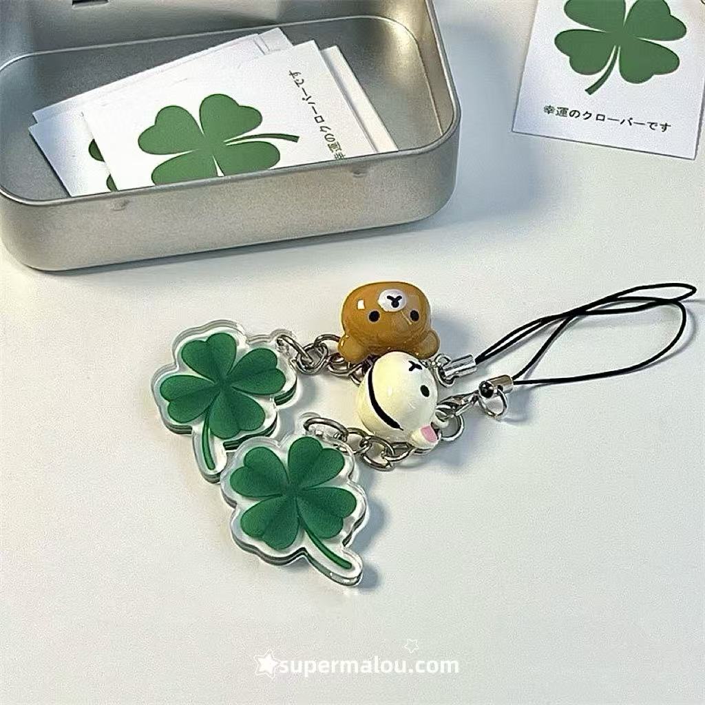 Clover Rilakkuma Small Bell Phone Chain