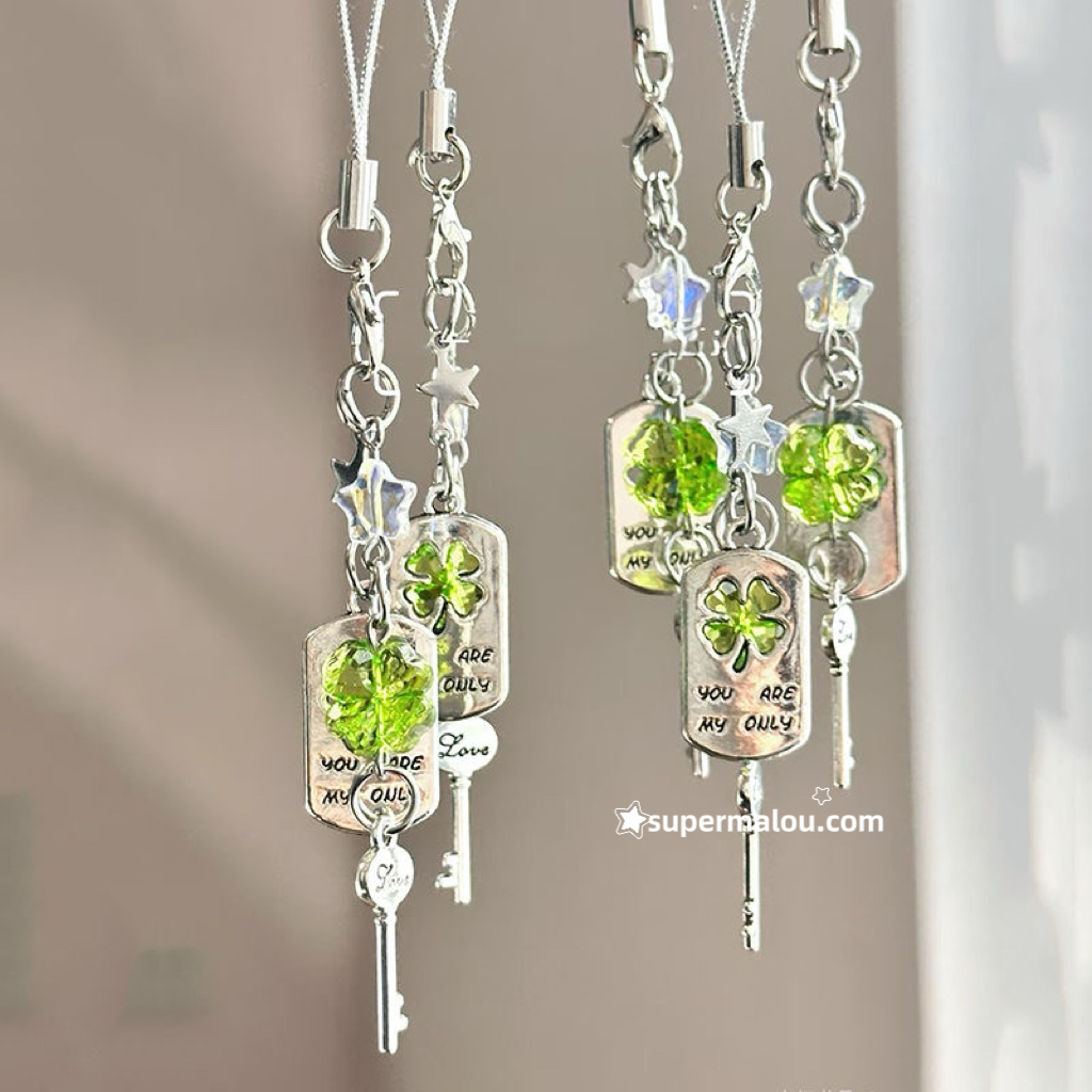 Clover Key Phone Chain