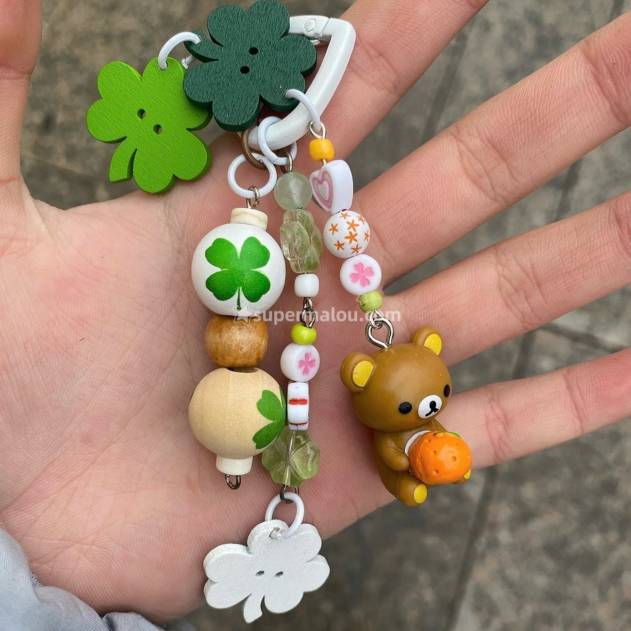 Rilakkuma Lucky Clover Pendant Cute Keychain Phone Chain