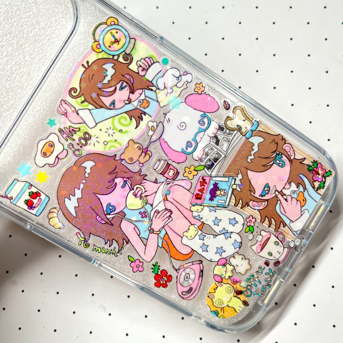 Coffee Girl Handmade Sticker Phone Case (Resin Ver.)