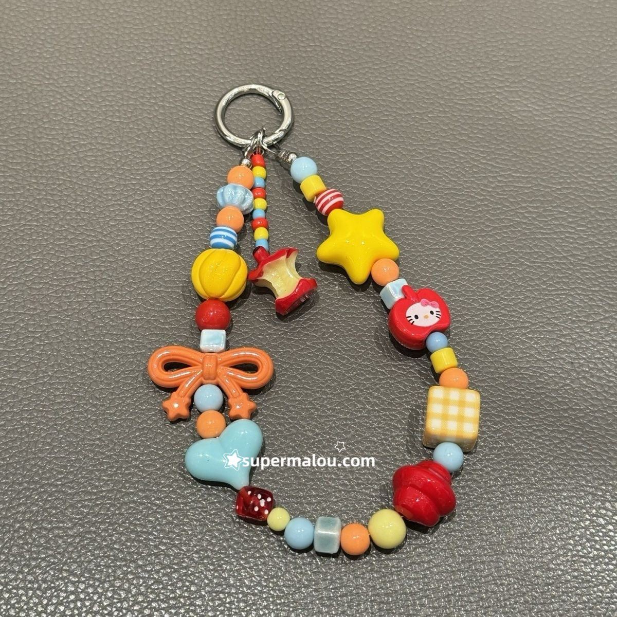 Colorful Bowknot Star Apple Kitty Phone Chain