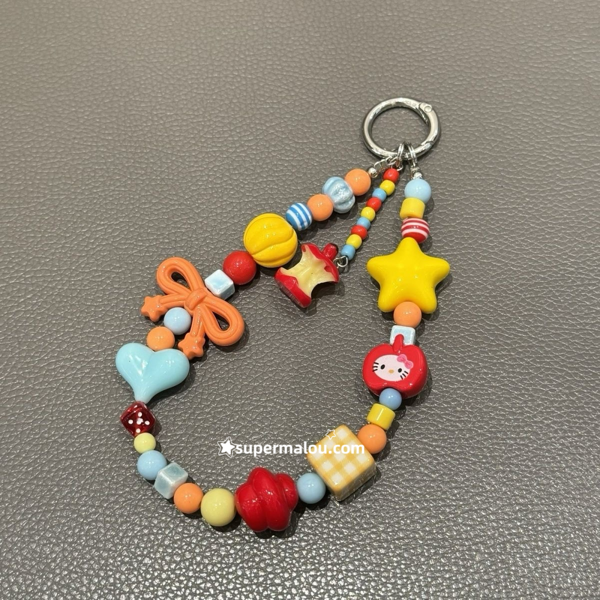 Colorful Bowknot Star Apple Kitty Phone Chain