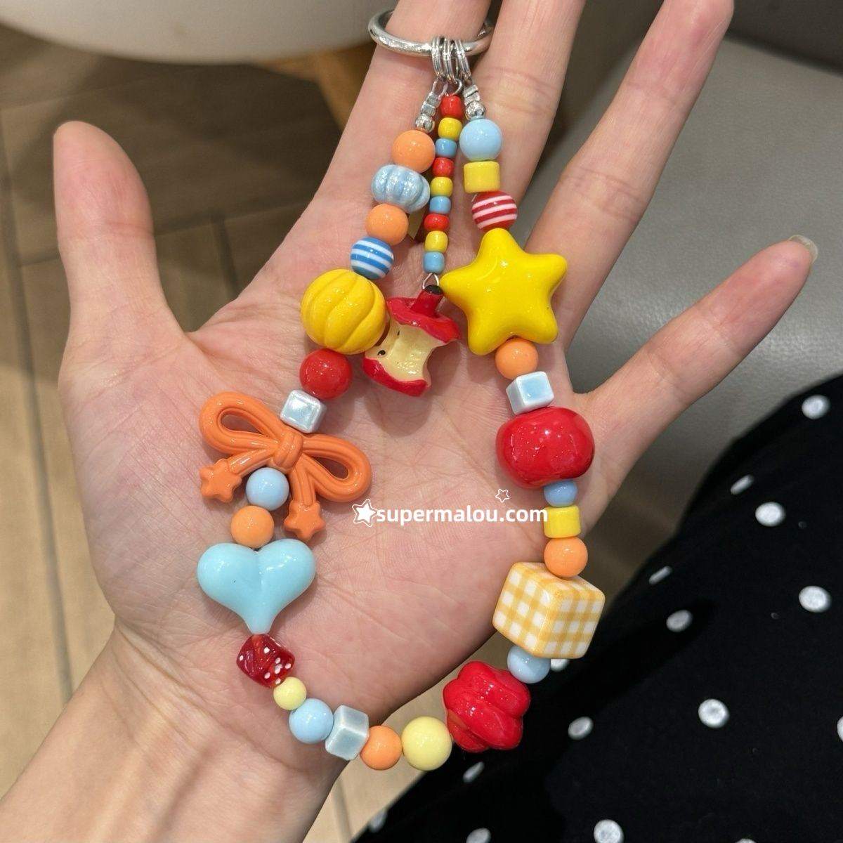 Colorful Bowknot Star Apple Kitty Phone Chain