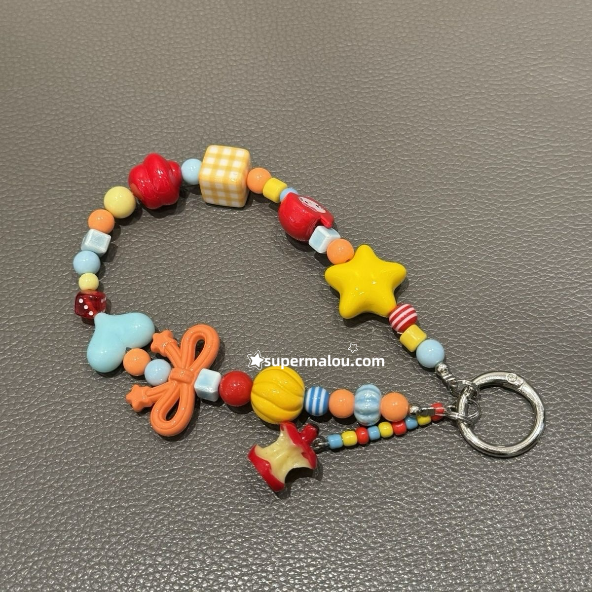 Colorful Bowknot Star Apple Kitty Phone Chain