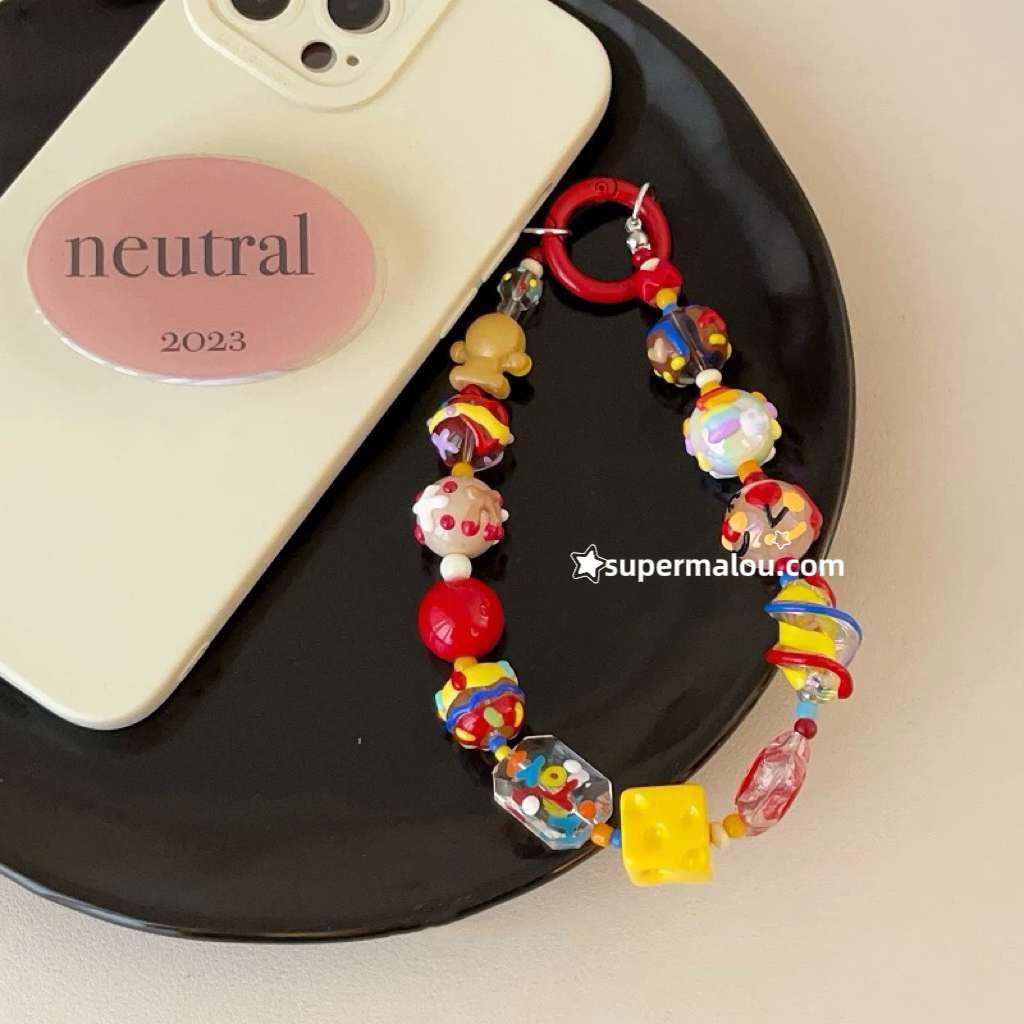 Colorful Cute Beaded Phone Chain