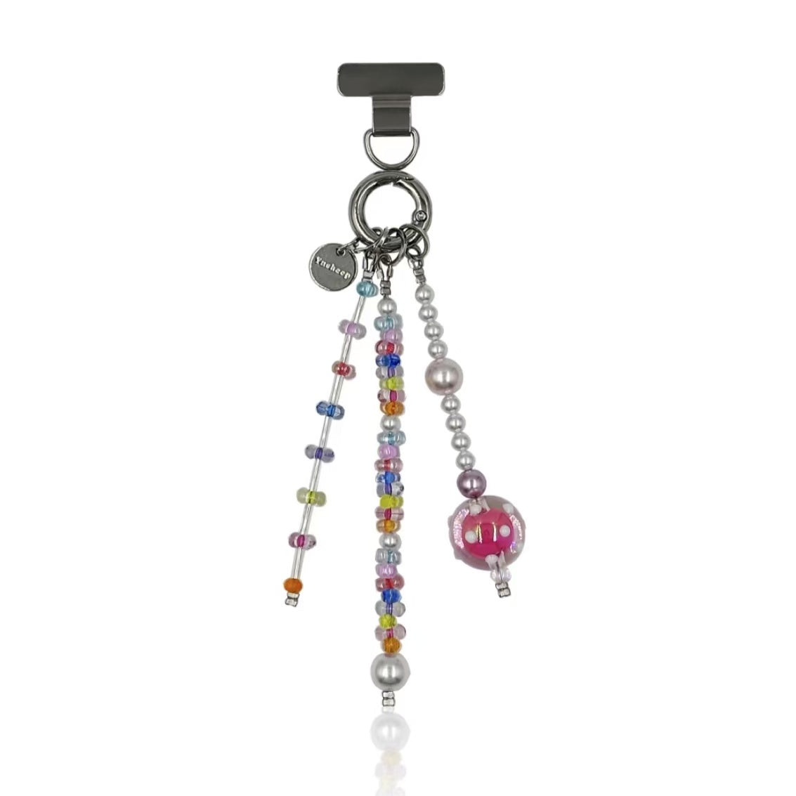 Colorful Transparent Pearl Bead Phone Chain