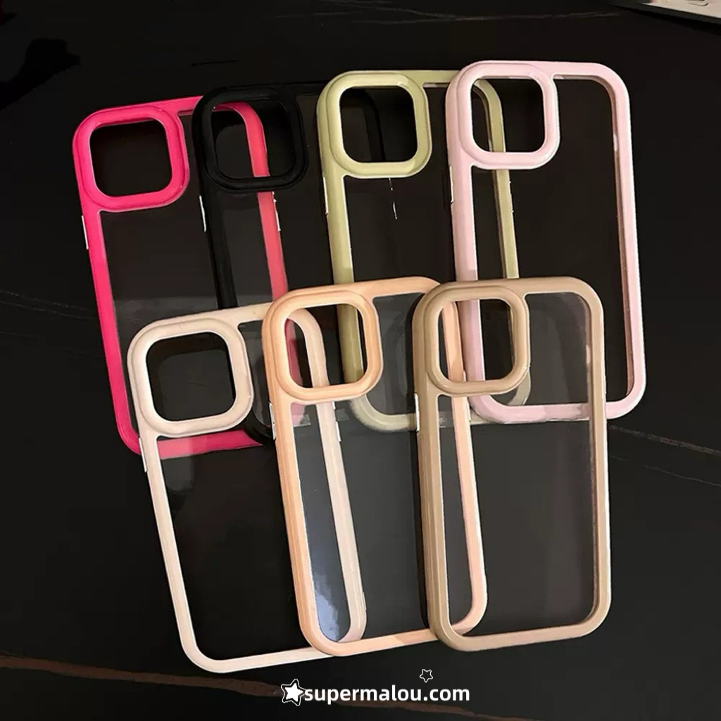 Colorful Transparent Phone Case Thick Border DIY Clear Case