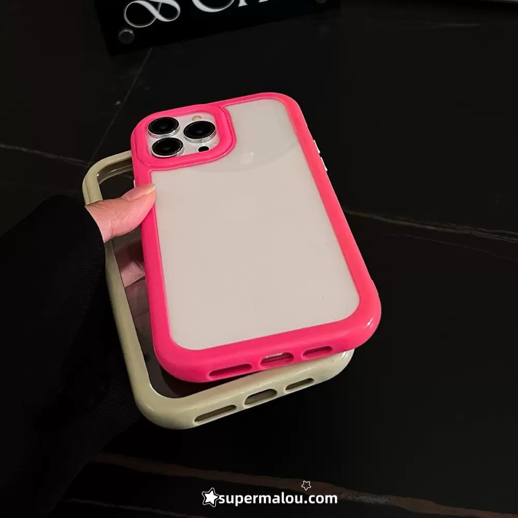 Colorful Transparent Phone Case Thick Border DIY Clear Case