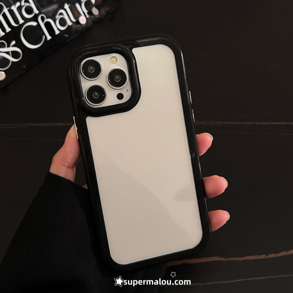 Colorful Transparent Phone Case Thick Border DIY Clear Case