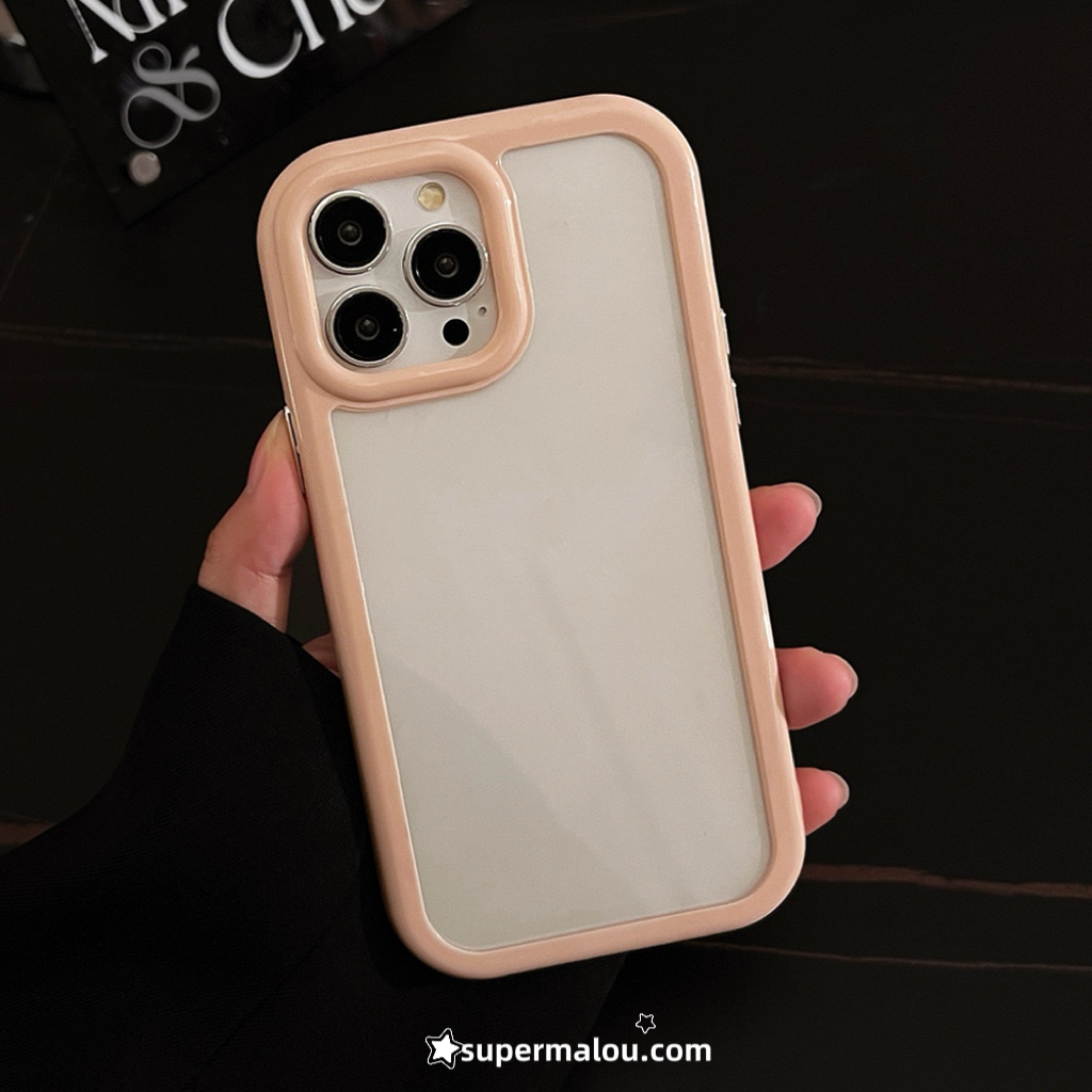 Colorful Transparent Phone Case Thick Border DIY Clear Case
