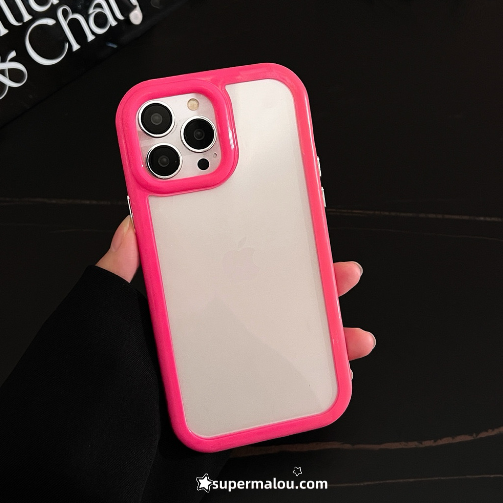 Colorful Transparent Phone Case Thick Border DIY Clear Case
