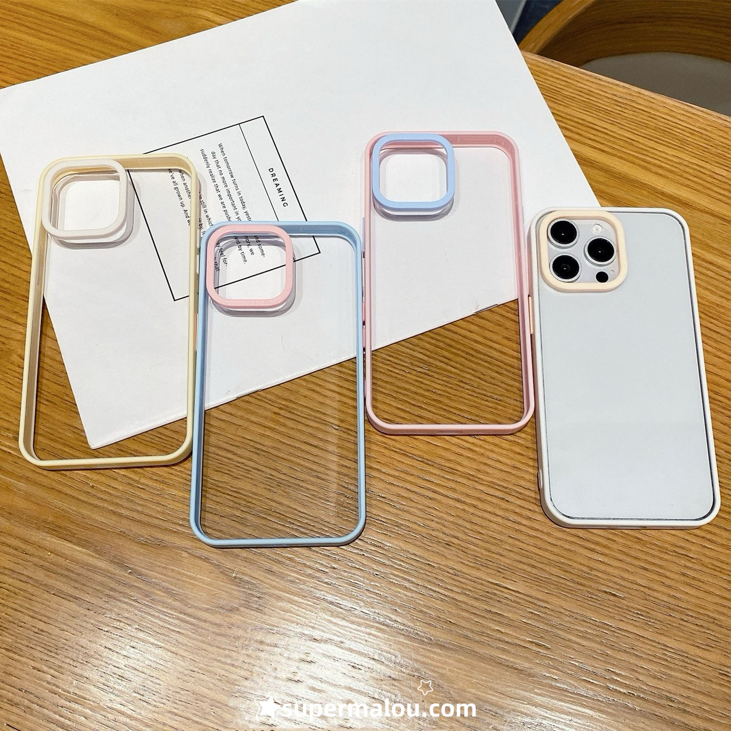 Contrast Color Transparent Phone Case DIY Clear Case
