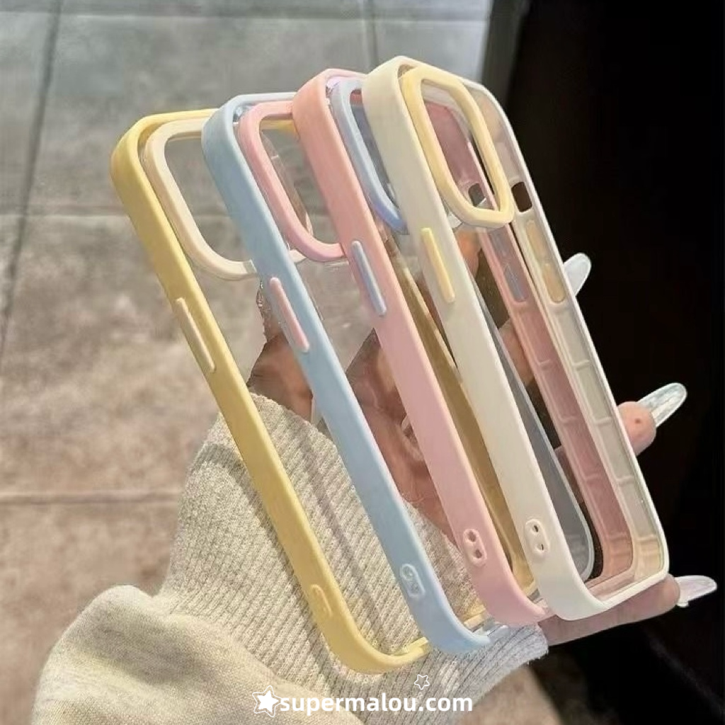 Contrast Color Transparent Phone Case DIY Clear Case
