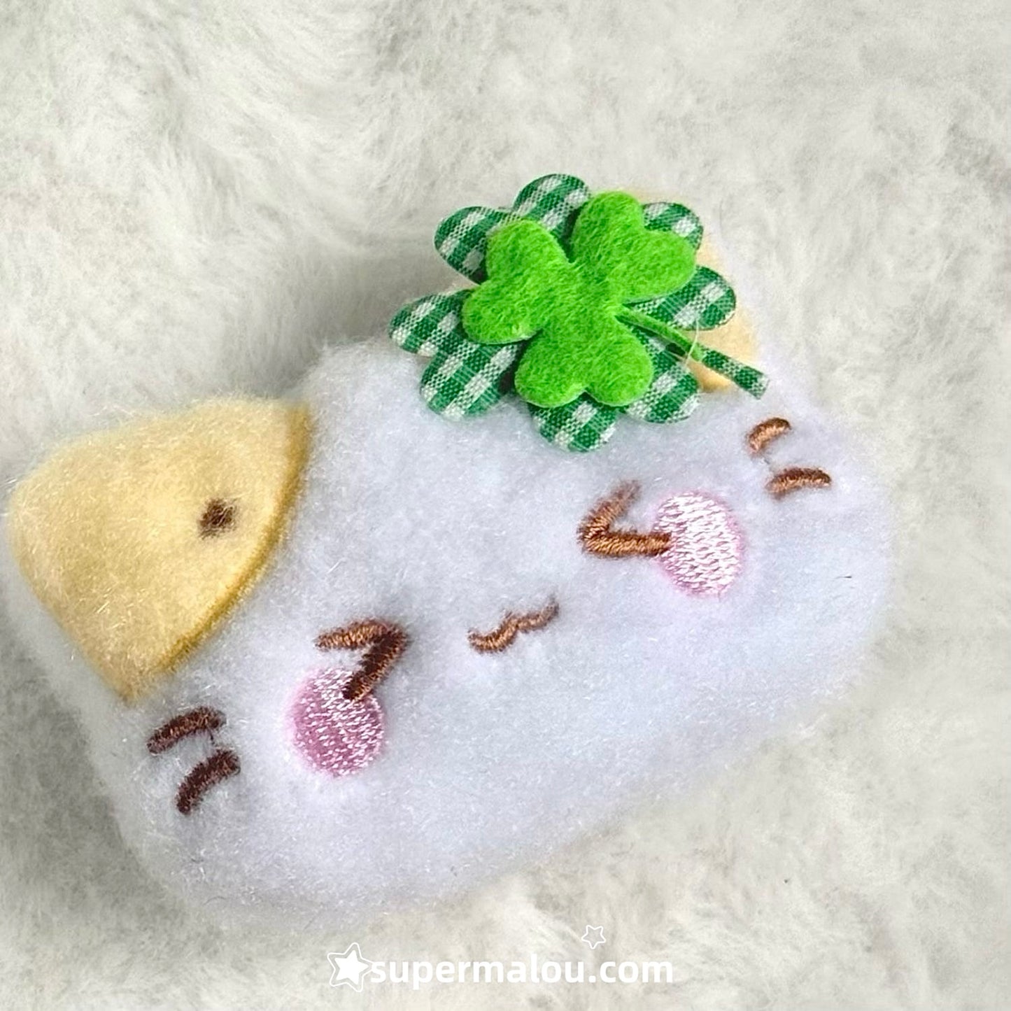 Cotton Cat Clover Keychain Bag Pendant