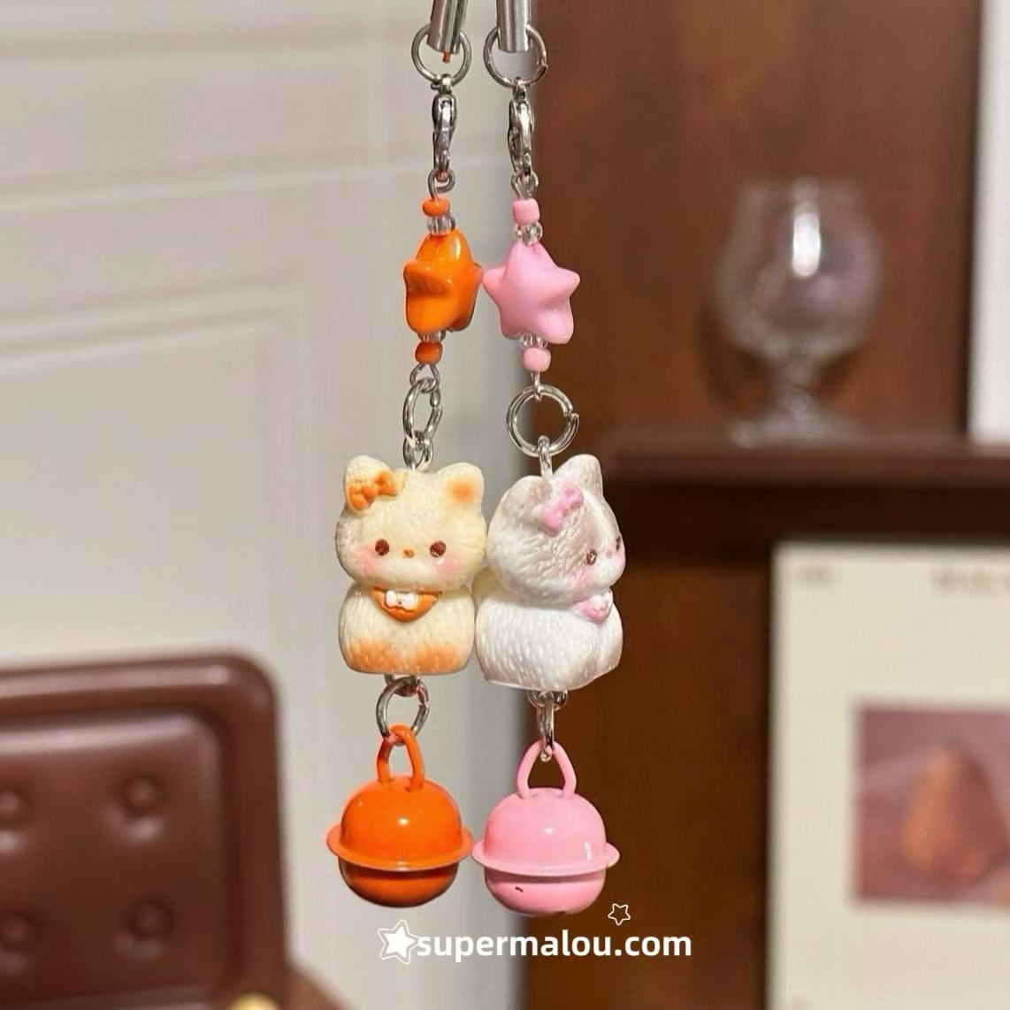 Cute 3D Cat Bell Phone Chain