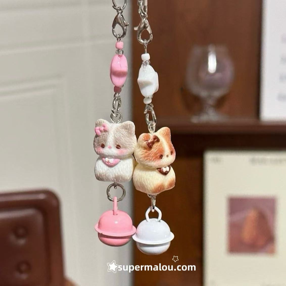 Cute 3D Cat Bell Phone Chain