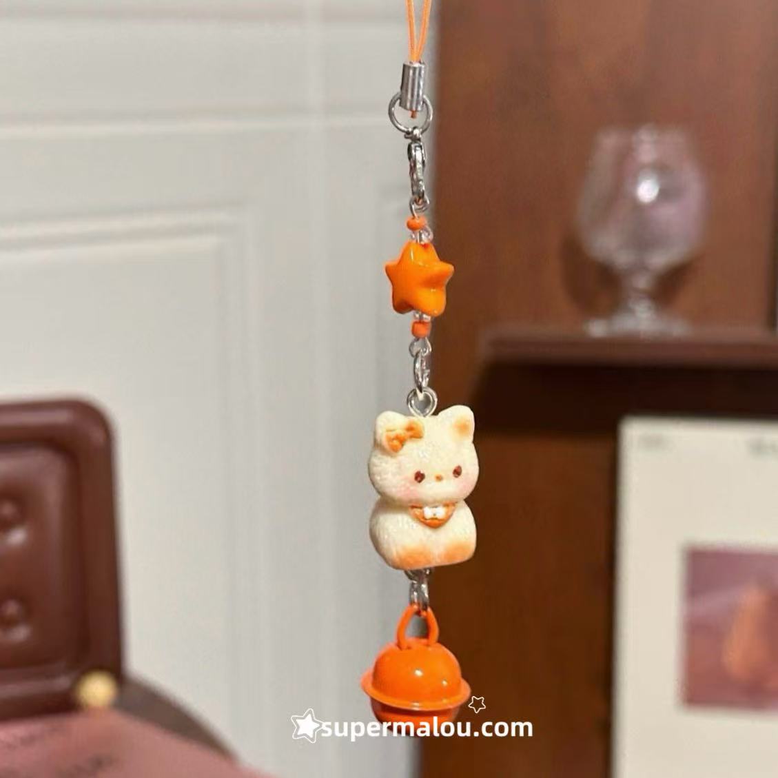 Cute 3D Cat Bell Phone Chain