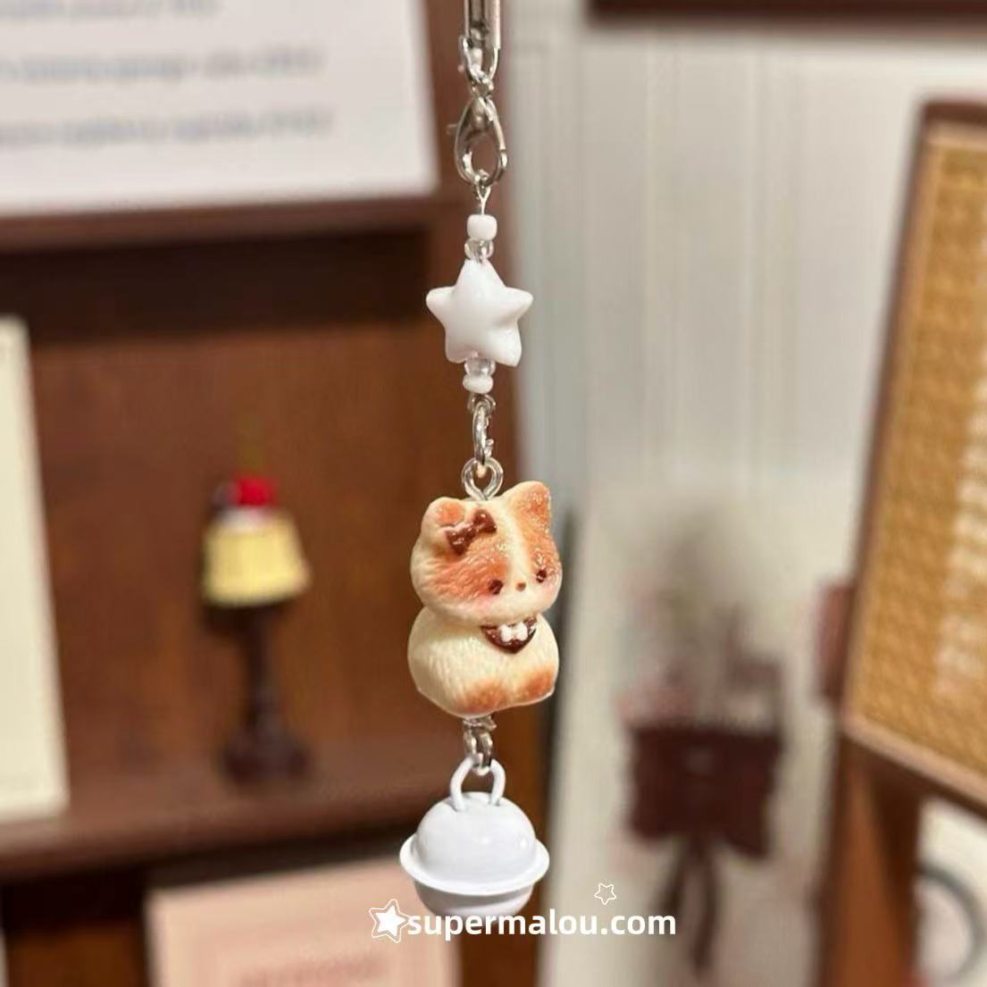 Cute 3D Cat Bell Phone Chain
