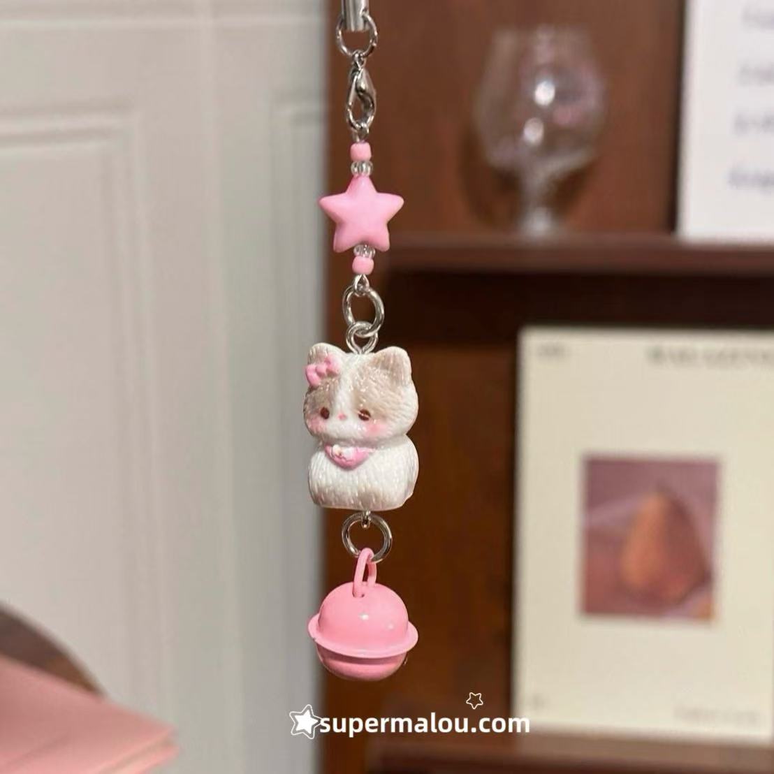 Cute 3D Cat Bell Phone Chain