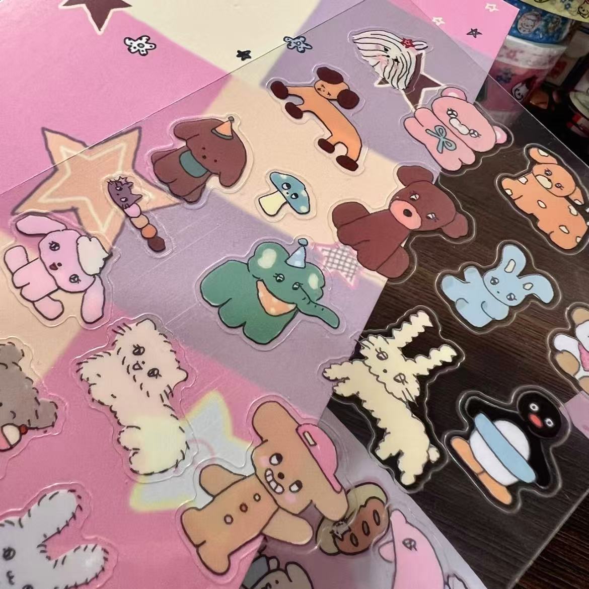 Cute Animals Transparent Sticker Sheet