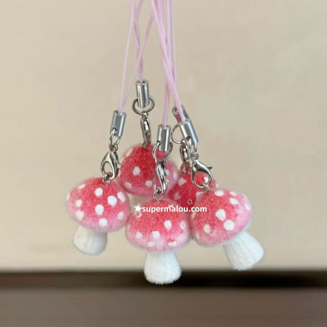 Cute Plush Mushroom Phone Chain Pendant