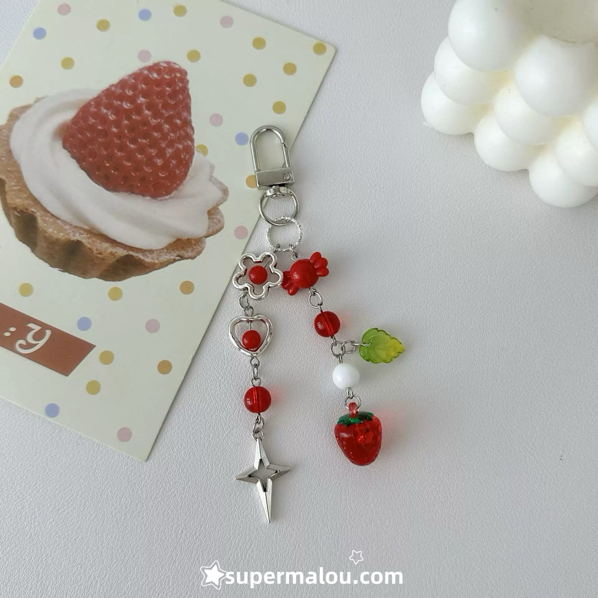 Cute Strawberry Bow Tomato Star Phone Chain Keychain