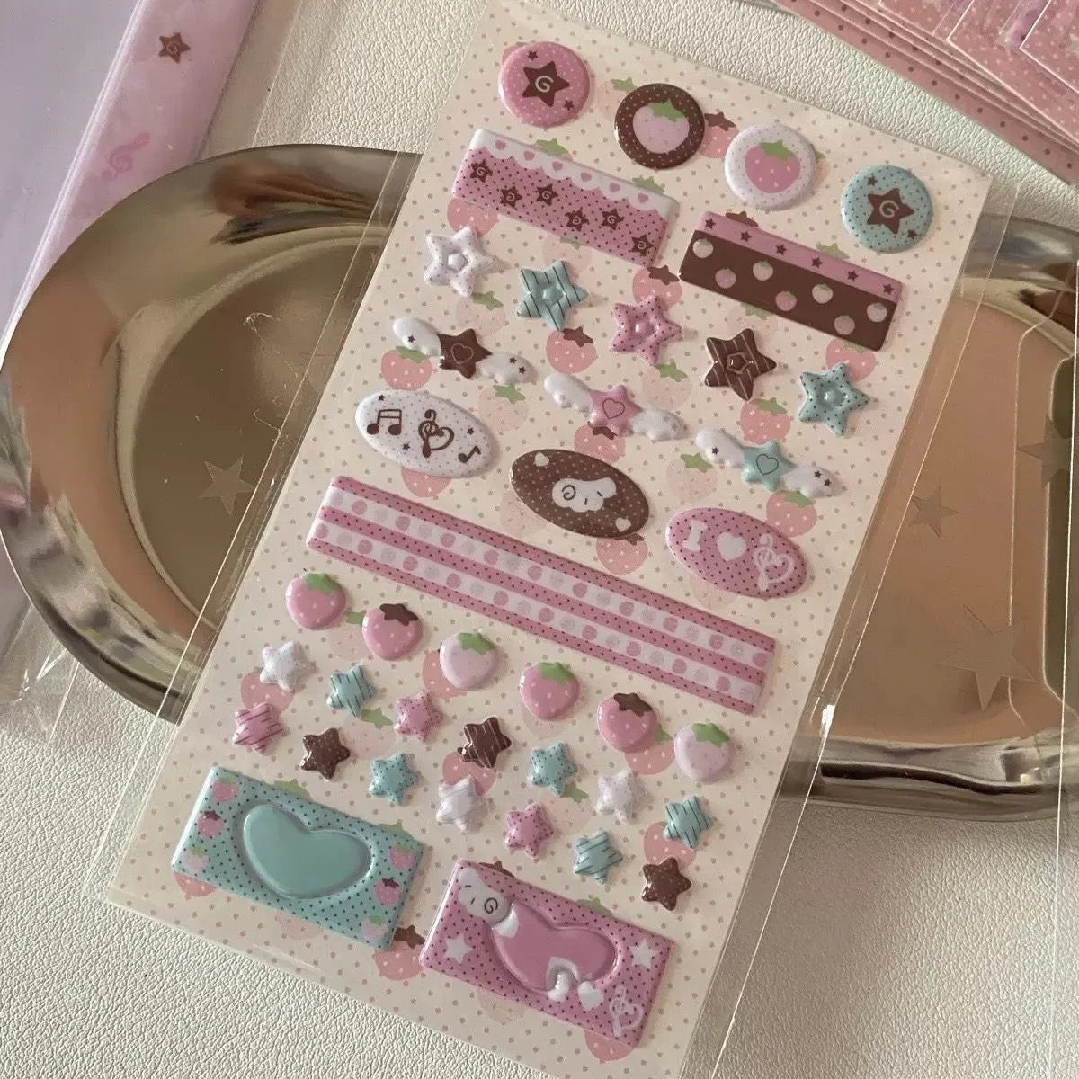 Cute Strawberry Note 3D Bubble Foam Stickers