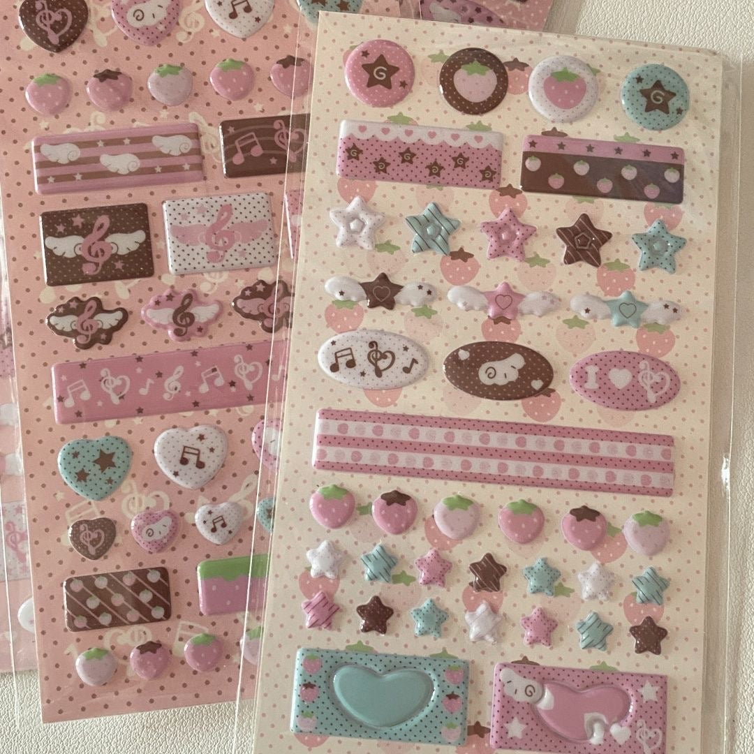 Cute Strawberry Note 3D Bubble Foam Stickers