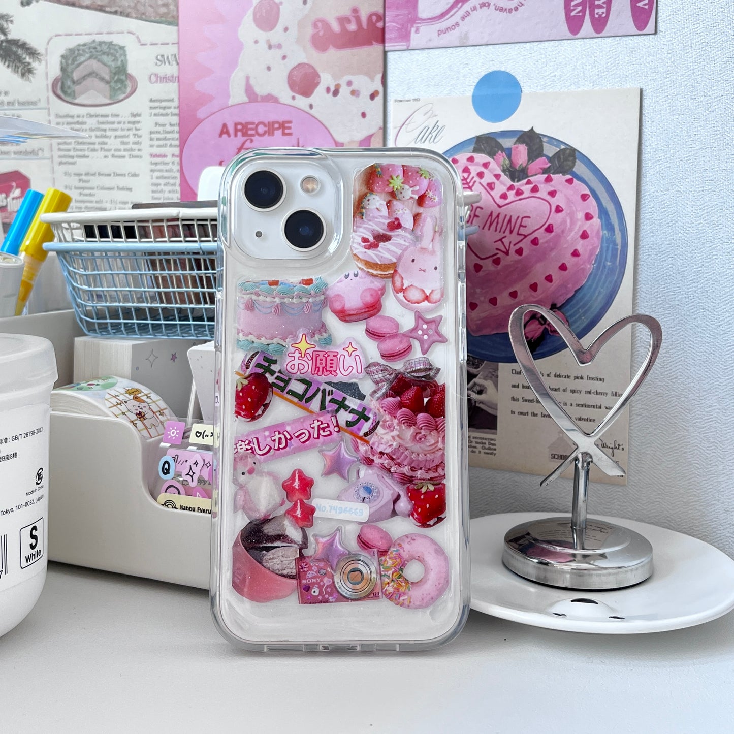 Pink Cake Kirby Handmade Dispensing Sticker Phone Case