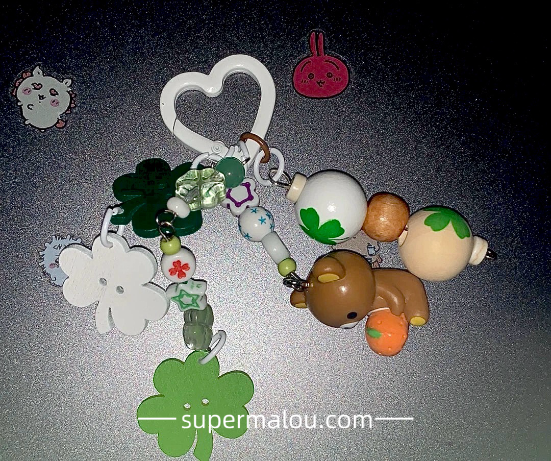 Rilakkuma Lucky Clover Pendant Cute Keychain Phone Chain