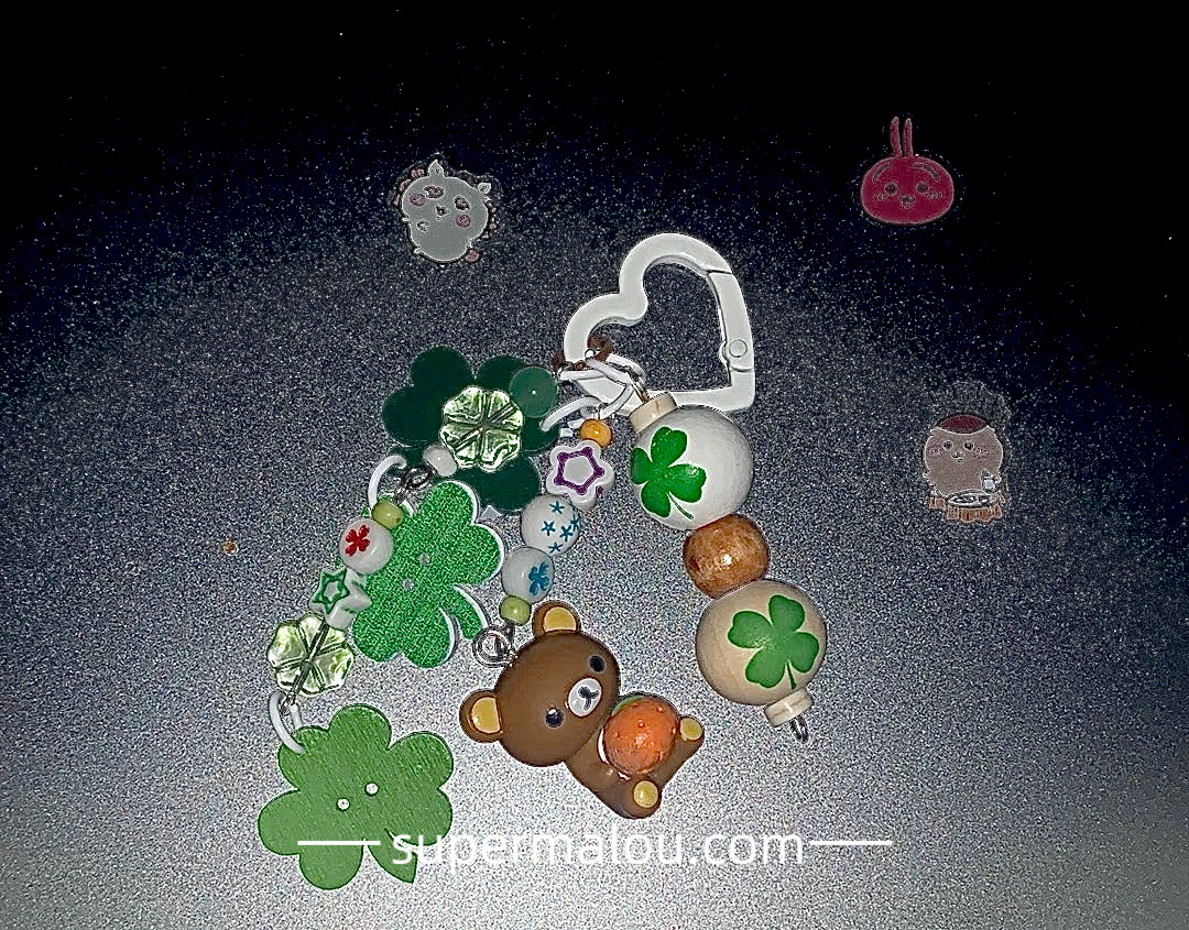 Rilakkuma Lucky Clover Pendant Cute Keychain Phone Chain