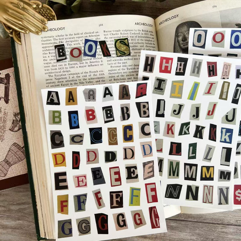 English Alphanumeric Symbol Deco Stickers