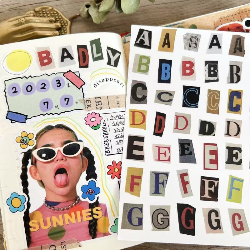 English Alphanumeric Symbol Deco Stickers