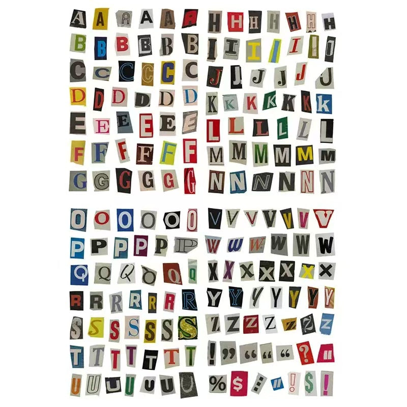 English Alphanumeric Symbol Deco Stickers
