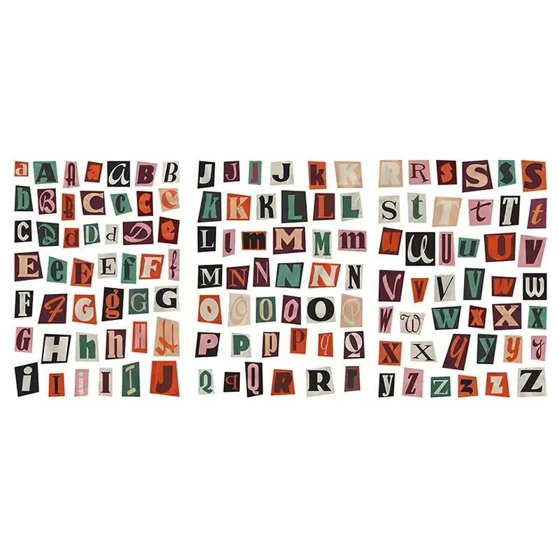 English Alphanumeric Symbol Deco Stickers